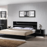 J&M Furniture Lucca Platform Bed in Black Lacquer