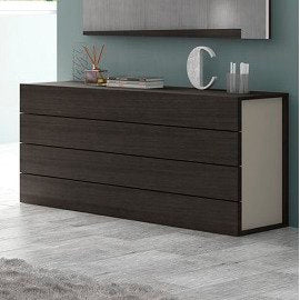 J&M Furniture Maia Dresser in Light Grey & Wenge