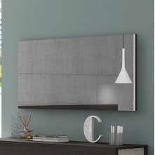 J&M Furniture Maia Mirror in Light Grey & Wenge