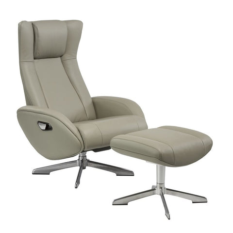 J&M Furniture Maya Chair & Ottoman in Grey