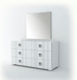J&M Furniture Mika Dresser w/Mirror in White