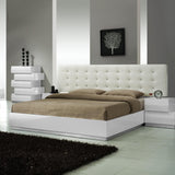 J&M Furniture Milan 3 Piece Platform Bedroom Set in White Lacquer