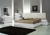 J&M Furniture Milan 4 Piece Platform Bedroom Set in White Lacquer
