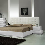 J&M Furniture Milan Platform Bed in White Lacquer