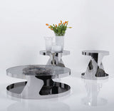 J&M Furniture Modern End Table 931 in Glass & Steel