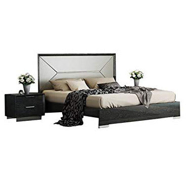 J&M Furniture Monte Leone 2 Piece Queen Platform Bedroom Set in Grey