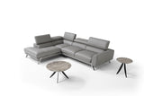J&M Furniture Mood Grey Leather Sectional Left Hand Facing
