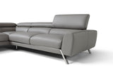 J&M Furniture Mood Grey Leather Sectional Left Hand Facing