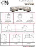 J&M Furniture Nova Motion Sectional In Silver Grey