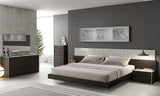 J&M Furniture Porto 4 Piece Platform Bedroom Set in Light Grey & Wenge