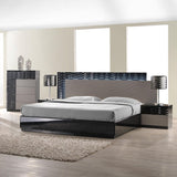 J&M Furniture Roma Platform Bed in Black & Grey Lacquer