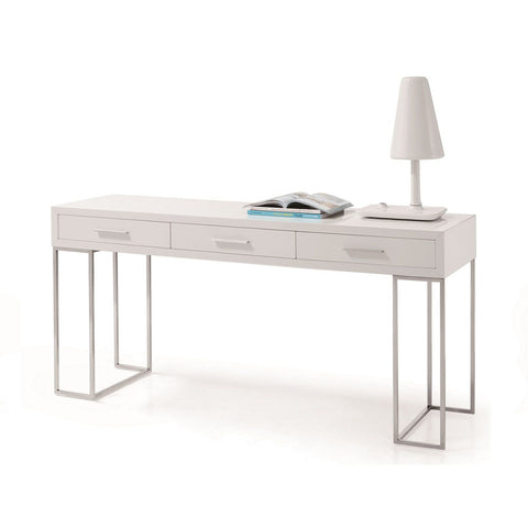 J&M Furniture SG02 Modern Office Desk in White High Gloss