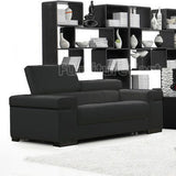 J&M Furniture Soho 2 Piece Living Room Set in Black Leather