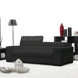 J&M Furniture Soho 2 Piece Living Room Set in Black Leather
