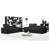 J&M Furniture Soho Sofa in Black Leather