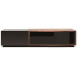 J&M Furniture TV Stand 047 in Black High Gloss & Walnut