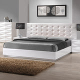 J&M Furniture Verona 5 Piece Platform Bedroom Set in White Lacquer
