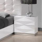 J&M Furniture Verona Nightstand in White Lacquer
