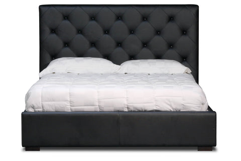 J&M Furniture Zoe Storage Platform Bed in Black Leatherette