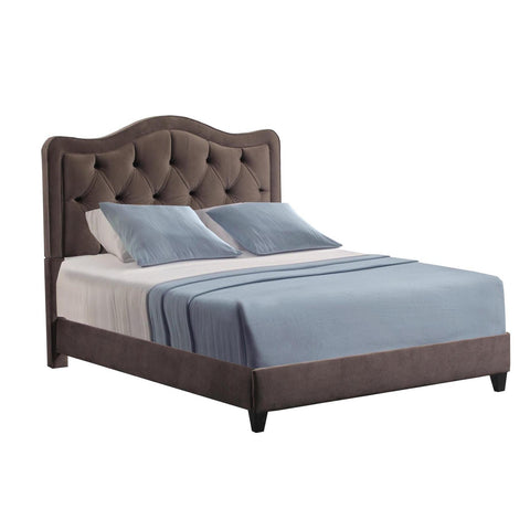 Leffler Allure Diamond Tufted Queen Bed in Night Party Chocolate