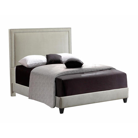 Leffler Brookside Upholstered Bed with Nail Heads in Portsmouth Stone