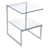 Lumisource 6G Side Table In Stainless Steel With Clear Glass
