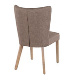 Lumisource Addison Contemporary Dining Chair in Ash Brown Wooden Legs and Grey Fabric - Set of 2