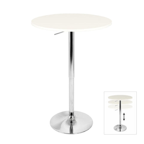 Lumisource Adjustable Bar Table In White
