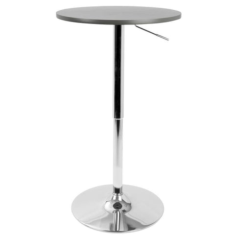 Lumisource Adjustable Contemporary Bar Table in Grey