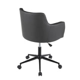 Lumisource Andrew Contemporary Office Chair in Grey Faux Leather
