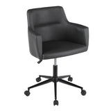 Lumisource Andrew Contemporary Office Chair in Grey Faux Leather