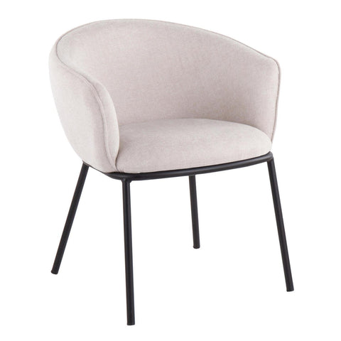 Lumisource Ashland Contemporary Chair in Black Steel and Cream Fabric