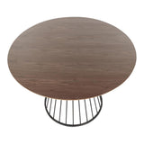 Lumisource Canary Contemporary Dining Table in Black Metal and Walnut Wood Top