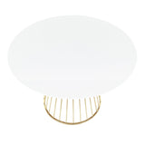 Lumisource Canary Contemporary/Glam Dining Table in Gold Metal and White Top