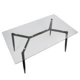 Lumisource Clara Mid-Century Modern Dining Table in Black and Clear
