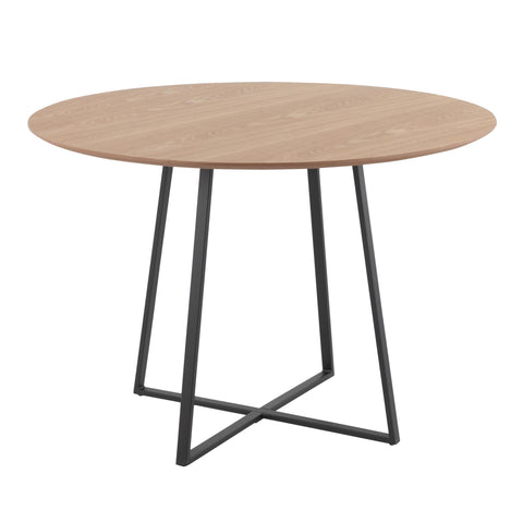 Lumisource Cosmo Contemporary/Glam Dining Table in Black Metal and Natural Wood Top