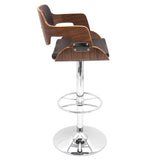 Lumisource Fiore Bar Stool In Walnut And Brown