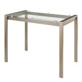 Lumisource Fuji Contemporary Counter Table in Antique Metal and Clear Glass