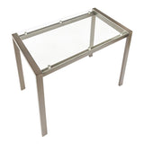 Lumisource Fuji Contemporary Counter Table in Antique Metal and Clear Glass