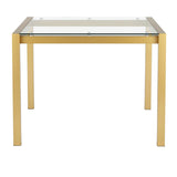 Lumisource Fuji Contemporary Counter Table in Gold Metal & Clear Glass