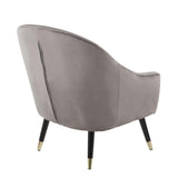 Lumisource Matisse Contemporary/Glam Accent Chair in Silver Velvet with Gold Accent