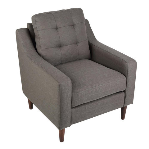 Lumisource Maverick Mid-Century Modern Accent Chair Upholstered in Dark Grey Fabric