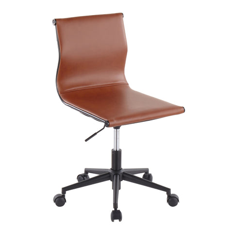 Lumisource Mirage Contemporary Task Chair in Black Steel and Camel Faux Leather
