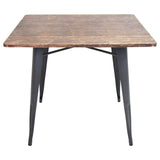 Lumisource Oregon Dining Table In Aged Wood Top And Grey Frame