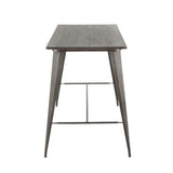 Lumisource Oregon Industrial Counter Table in Antique and Espresso