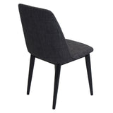 Lumisource Pair Of Tintori Dining Chairs In Charcoal Fabric And Black Wood Legs