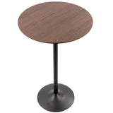 Lumisource Pebble Mid-Century Modern Table Adjusts From Dining To Bar in Walnut and Black