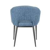 Lumisource Renee Contemporary Chair in Black Metal Legs & Blue Fabric