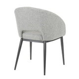 Lumisource Renee Contemporary Chair in Black Metal Legs & Grey Fabric