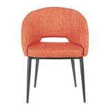 Lumisource Renee Contemporary Chair in Black Metal Legs & Orange Fabric